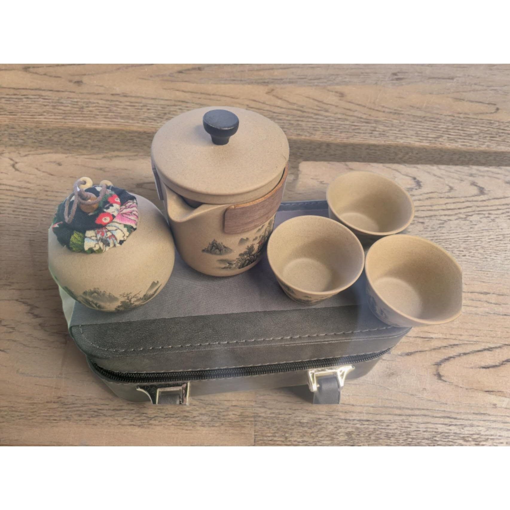 Travel Tea Set with Gift Box - Compact Portable Design for Home & Travel - Elegant Tea Experience - Perfect Gift for Any Occasion Portable - Includes Teapot, Cups, and Decorative Lid - Tumblers Included