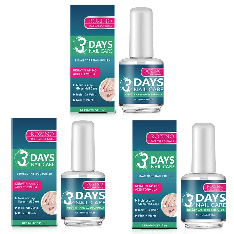 [3 bottles]ROZINO 3 Days Nail Care - Keratin Amino Acid Formula for Superior Nail Nourishment.CARE/MOISTURIZING/keratin