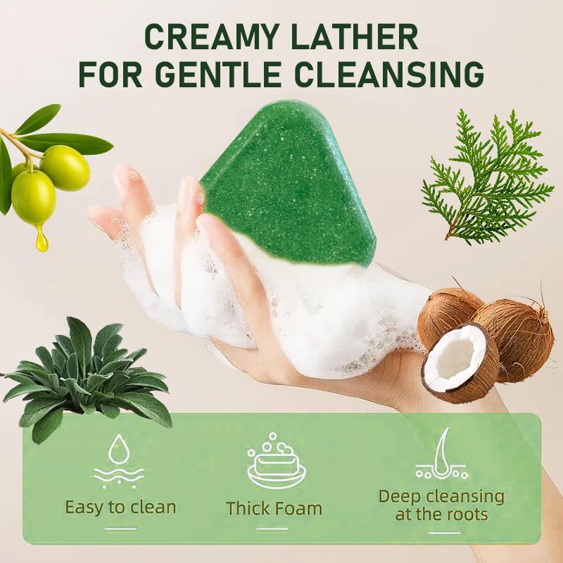 ROZINO Usman Grass & Leaf of Oriental Arborvitae Shampoo Soap Bar for Hair Growth & Gray Hair Reversal - Natural Thinning Hair Loss Treatment with Ginseng Polygonum Multiflorum Rosemary