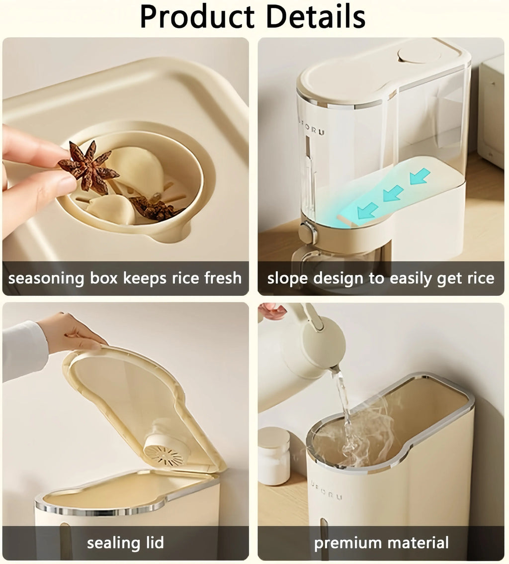 insect-proof airtight Rice Dispenser with Measuring Cups - Moisture-Resistant Plastic, Airtight Grain Storage Container for Soybeans, Corn & Cereals,pet food,cat food,dog food,suitable for kitchen and food storage room,dealsforyou#SummerWins