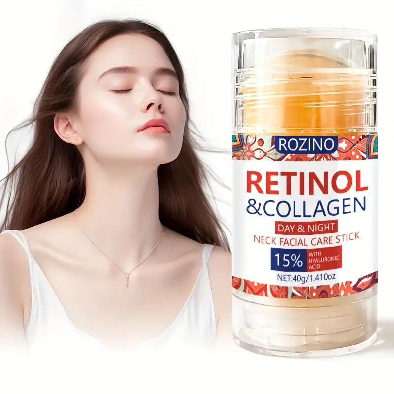 Retinol & Collagen Neck Facial Care Stick, Anti Aging Neckand Décolleté Firming Cream -Tighten and Hydrate Skin Day& Night Neck Tightening Cream Firm Repair SaggingRejuvenates Skin