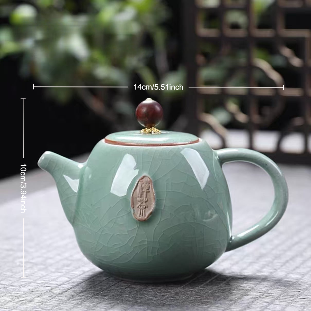 A Vintage Ge Kiln Ceramic Teapot with a Crackled End, Perfect for Creating a Zen-Inspired Tea Ceremony. Great for Decorating And Using at Home, in The Office, Or During Gatherings. an Excellent Gift for The Holidays