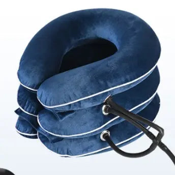 Ergonomic Inflatable Cervical Neck Traction Device - Chiropractor-Recommended for Neck Pain Relief, Herniated Discs & Tension - Adjustable Support, Lightweight & Portable for Work/Travel