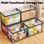Black PVC Stuffed Animal & Doll Storage Box with Handle – Dustproof, Durable Toy Organizer for Kids’ Room, Playroom, Living Room, or Birthday Gift