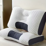 Purchase One And Receive Another at No Cost, Soft Woven Neck Massage Pillows for Couples - Featuring Adjustable Ergonomic, High-Quality Pillow Core, And a Removable Pillowcase for Enhanced Sleeping Comfort.