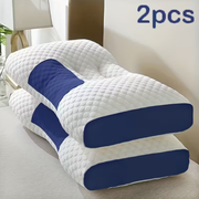 Purchase One And Receive Another at No Cost, Soft Woven Neck Massage Pillows for Couples - Featuring Adjustable Ergonomic, High-Quality Pillow Core, And a Removable Pillowcase for Enhanced Sleeping Comfort.