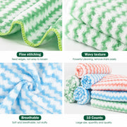 10 Counts Microfiber Cleaning Cloth per pack Single color per pack, colors sent randomly Each package contains only one color, no mixed colors