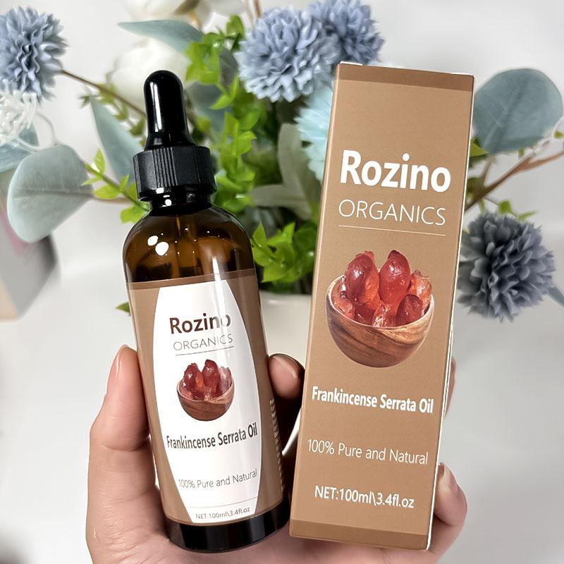 RozinoORGANICS Frankincense Serata Jojoba Oil 4fl oz | EWG Verified Organic, 100% Pure Cold-Pressed | For Skin, Hair, Nails & Cuticles – Unrefined, Hexane-Free | Natural Moisturizing Carrier Oil (Facial Serum/Gua Sha)