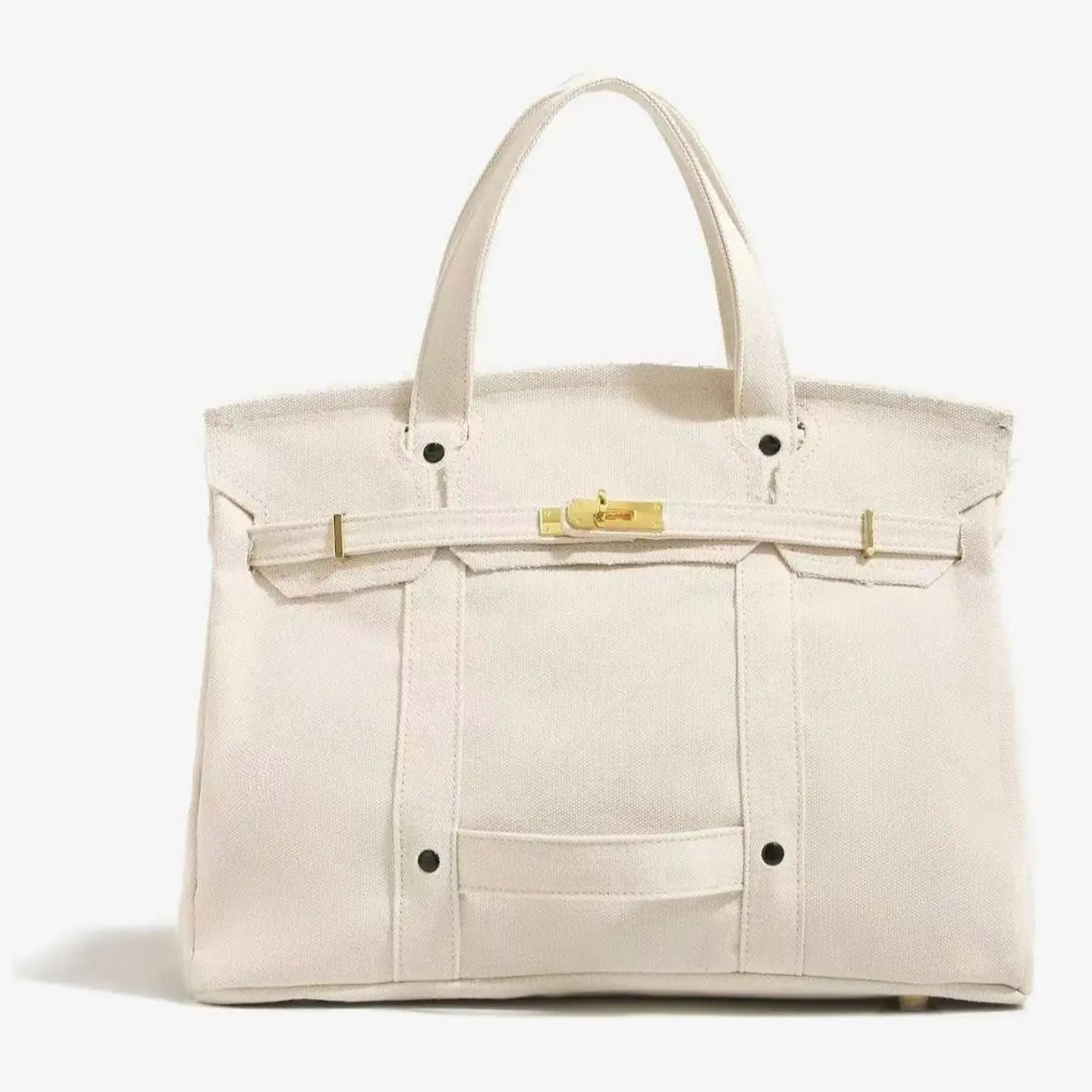2026 New Arrival Canvas Tote Bag for Women Luxurious Niche Design Color-Blocked Handbag Spacious Commuter Tote Versatile Everyday Bag with Intentional Distressed Look & Lightweight Material