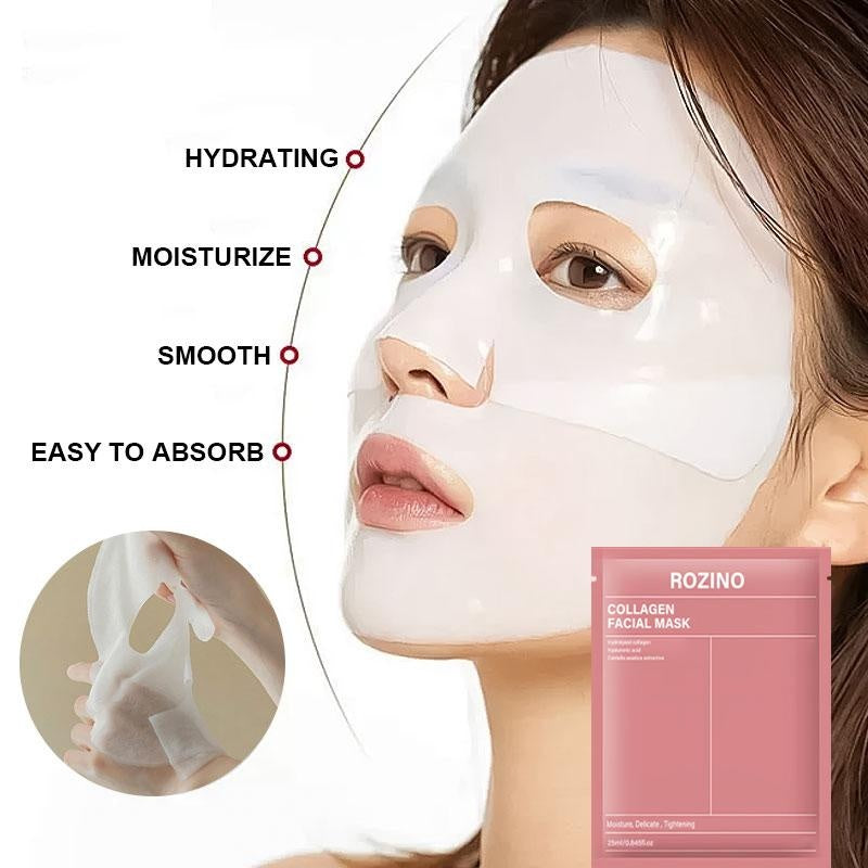 Biological collagen facial mask - moisturizing, pore shrinking, and tightening - enhance skin moisture, shrink pores, enhance elasticity, and glow youthful beauty facial mask