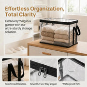 Black PVC Stuffed Animal & Doll Storage Box with Handle – Dustproof, Durable Toy Organizer for Kids’ Room, Playroom, Living Room, or Birthday Gift