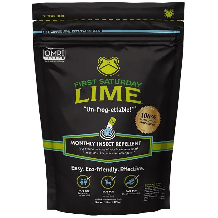 First Saturday Lime Insect Repellent, Multi-Purpose Pet Friendly Pest Control & Deodorizer for Home, Garden, Yard & Chicken Coop Protect Homes And Other Buildings Protect Yards From Ticks