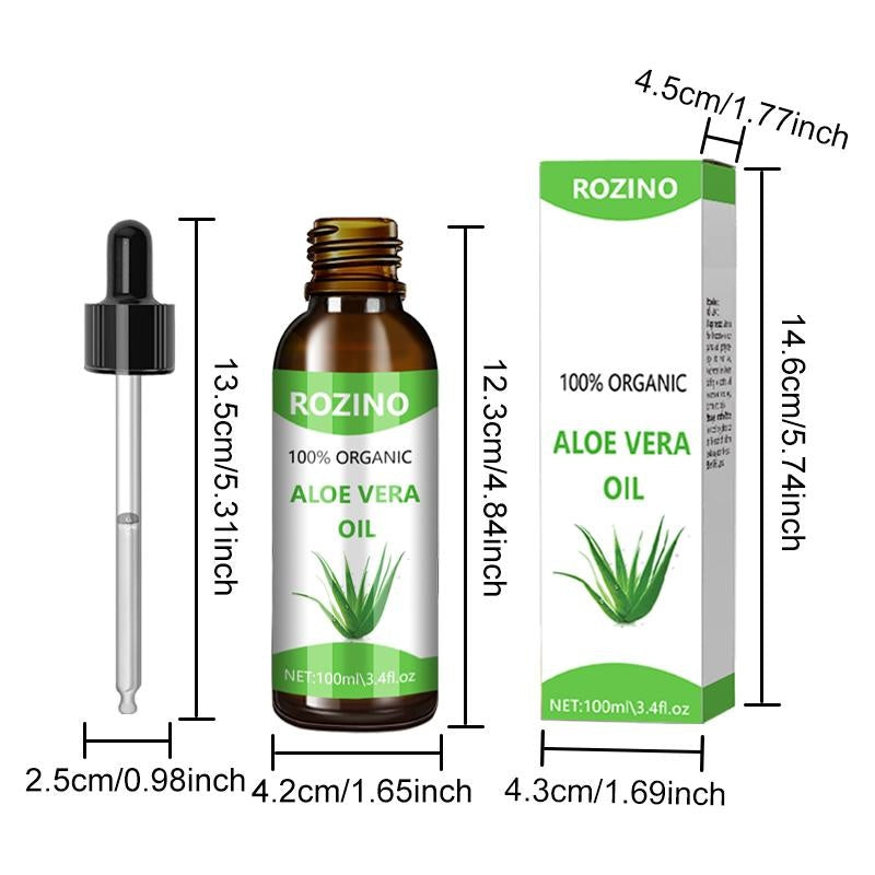 Rozino 100% Pure Aloe Vera Essential Oil High Concentration Long Lasting Fragrance Curly Hair Oil Treatment Aroma Haircare 100ml