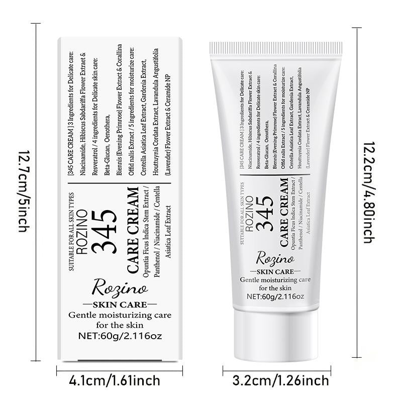 ROZINO 345 Care Cream - Gentle Facial Moisturizer for All Skin Types, 60g, Contains No Ingredients Specified, Moisturizes & Soothes