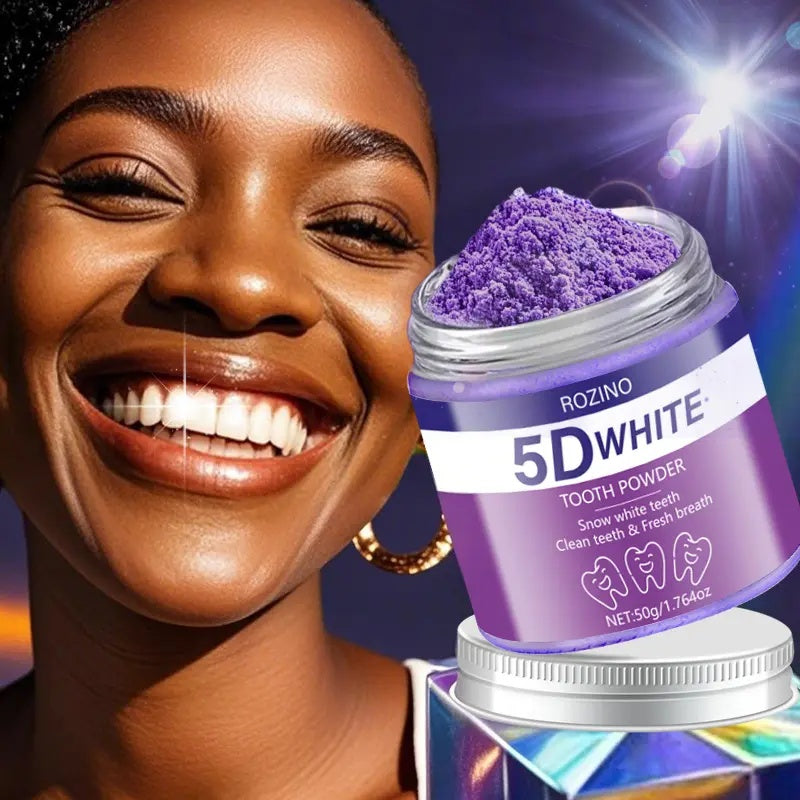 ROZINO 5D White Tooth Powder - Snow White Teeth & Fresh Breath - Activated Carbon Formula - No Sensitivity - Dental Care Solution