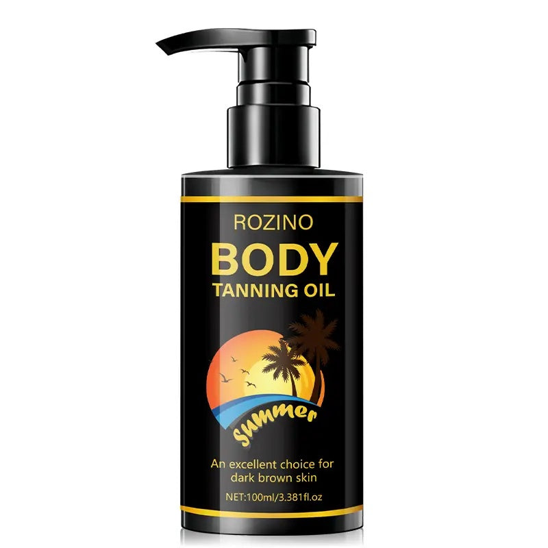 ROZINO Body Tanning Oil - Summer - Ready Sun - Kissed Skin Sunless Self Tanner Bronzing Lotion