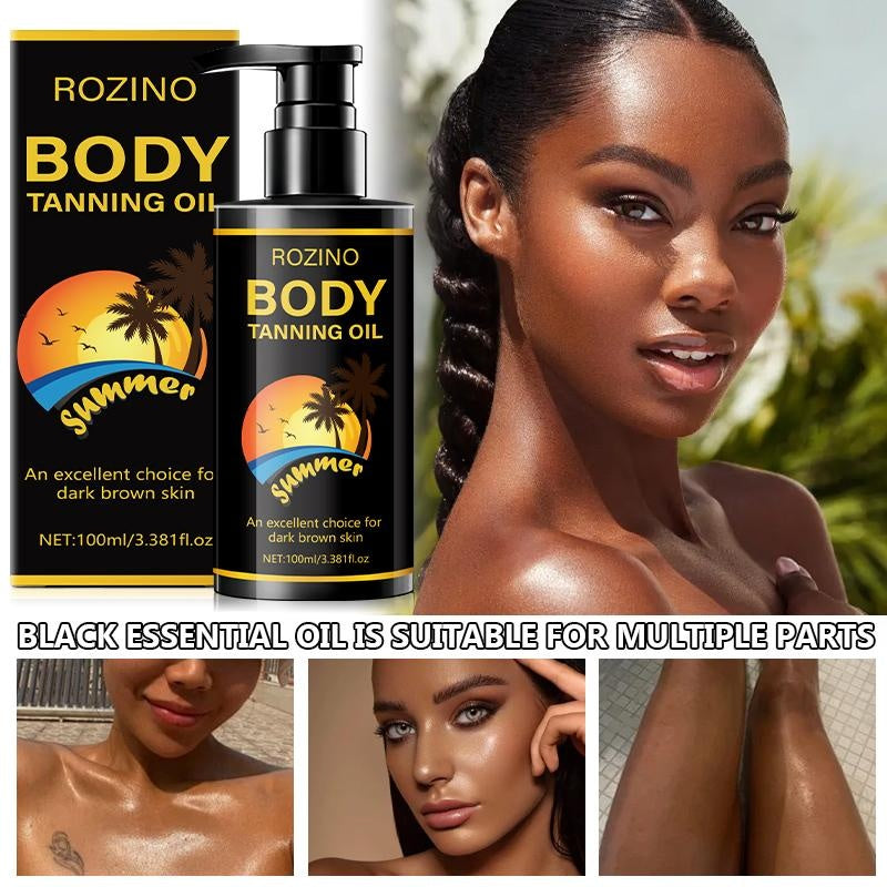 ROZINO Body Tanning Oil - Summer - Ready Sun - Kissed Skin Sunless Self Tanner Bronzing Lotion