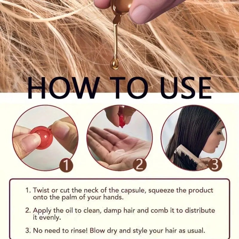 ROZINO Caffeine Hair Capsules Super Smooth & Glossy Magic for Enhanced Hair Shine and Brilliance