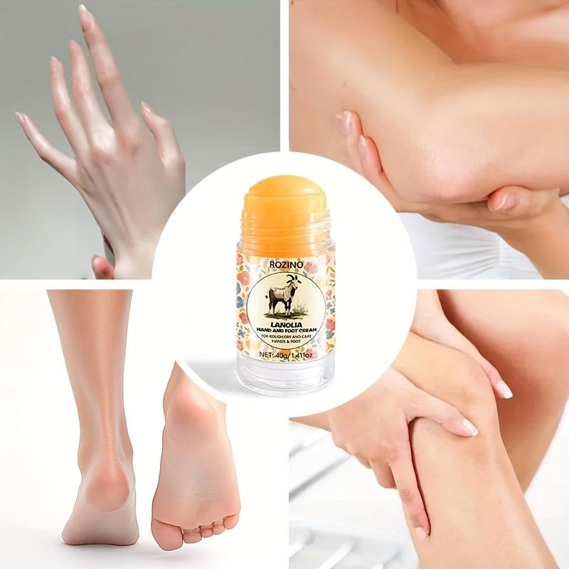 ROZINO Lanolia Hand and Foot Cream 40g - Moisturizing Rejuvenating Hydrating Care for Dry Cracked Skin 1.41oz Daily Moisturize Restore