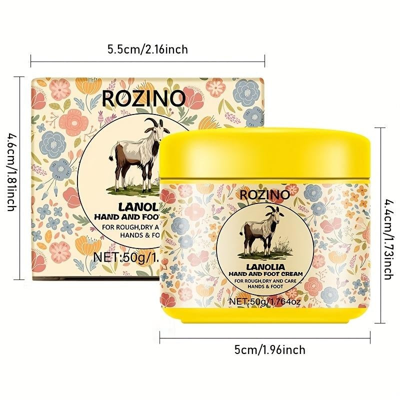 ROZINO Lanolin Hand & Foot Cream - Spa-Like Softness for Soothing Nails - Contains Lanolin for Skin Care - Perfect for Hands and Feet - Transform Your Skincare Routine Lotion