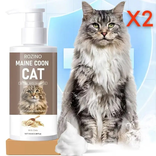 ROZINO Maine Coon Cat - Specific Shampoo (Oat Nourishing/Gentle Cleansing/Brighten Fur)