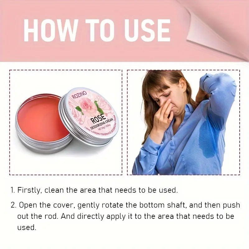 ROZINO Rose Deodorizing Cream | Long - lasting Fragrance, Say Goodbye to Odors, Awaken Confident Charm