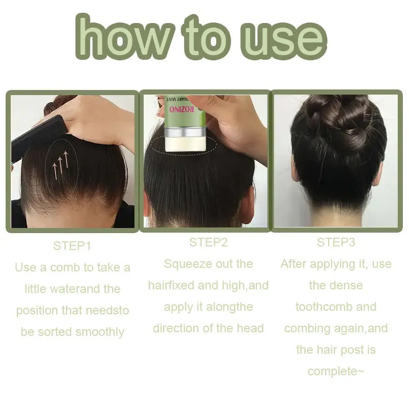Rozino Rosemary Mint Hair Wax Stick 75g Tames Frizz Smooths Broken Hair Long Lasting Styling for Daily Party Sports Moisturizing Smooth Formula
