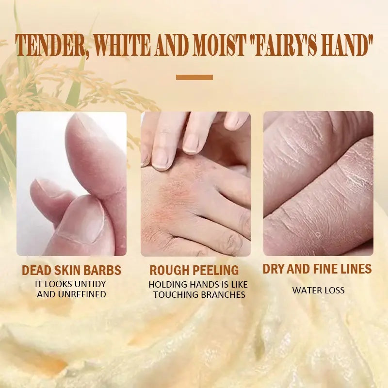 ROZINO Sake Lees Silk Smooth Hand Mask - Intensive Nourishing Moisturizing Silky Finish - 280g/9.876oz - Pampering Experience for Hands Nail Soothing & Hydrating