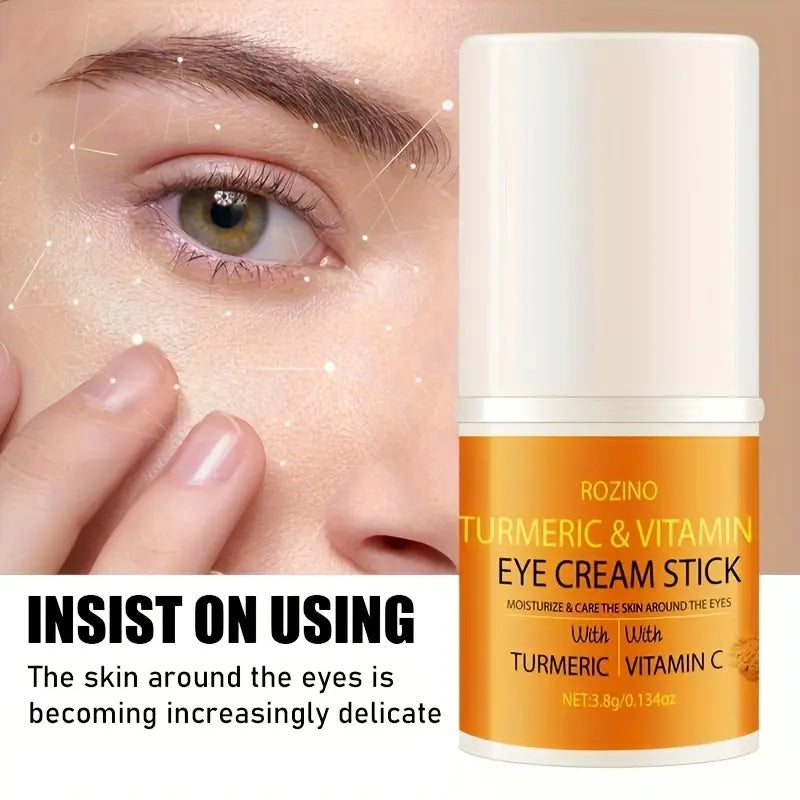 ROZINO Turmeric Eye Cream Stick: 24/7 Hydration + Glow! Advanced Firming & Wrinkle-Reducing, Restores Elasticity, Lifts Contours, Plumps Skin & Fades Fine Lines