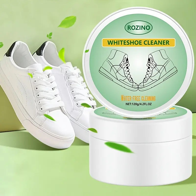 ROZINO White Shoe Cleaner with Surfactant Water-Free for Stain Removal & Brightening Anti-Pollution Dust Prevention 120g/4.2fl.oz