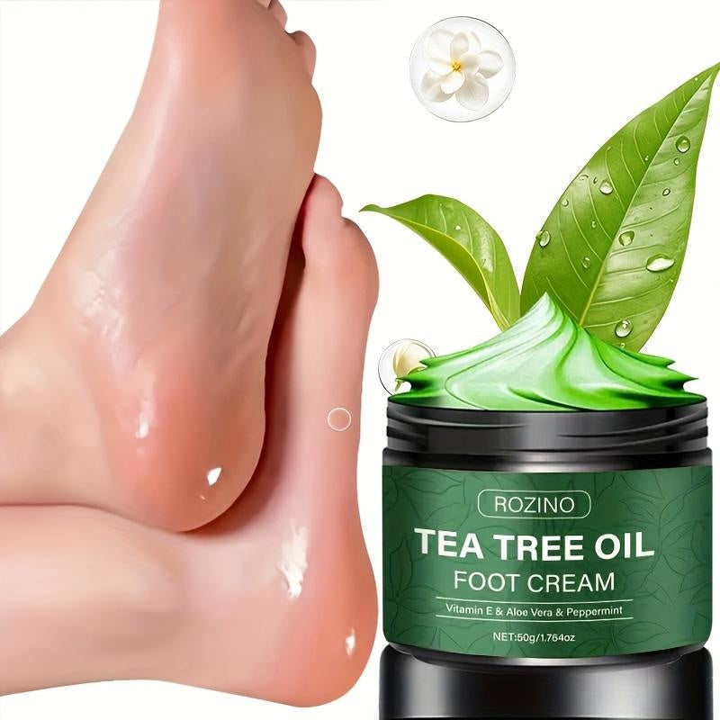 [Two sets]ROZINO Tea Tree Oil Foot Cream, Warming Cream —— Suitable for calluses, dry and cracked feet, hands, heels, elbows, nails and knees —— Softens and moisturizes the skin