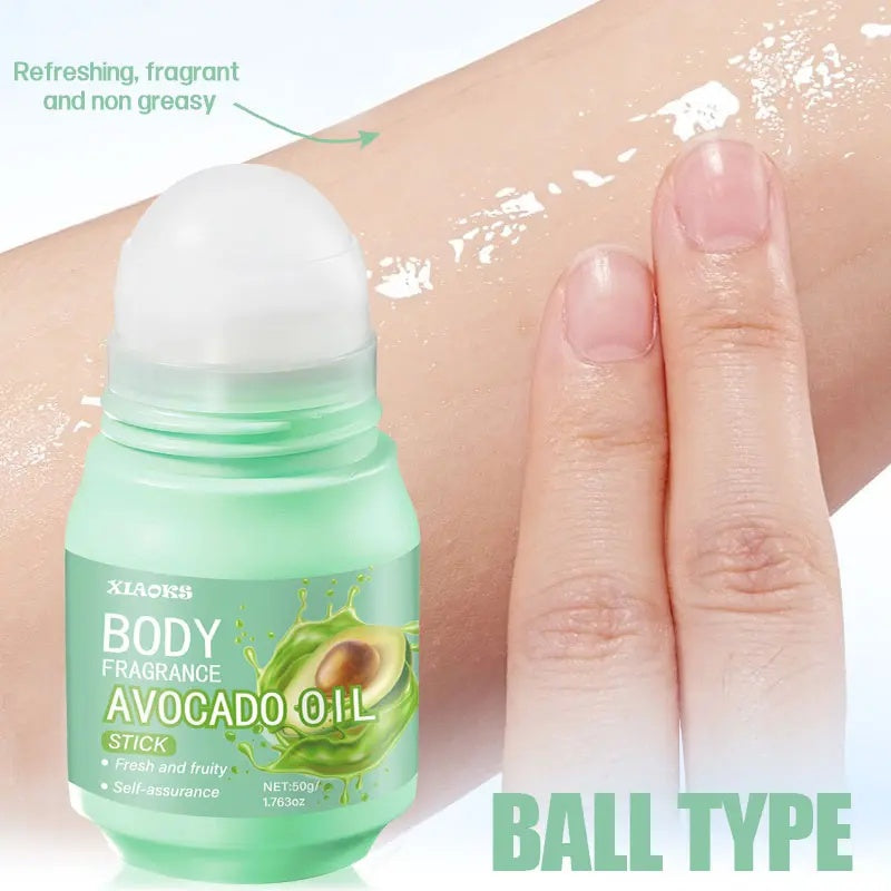 XIAOKS Avocado Oil Body Fragrance Stick 50g - Fresh Fruity Scent, Long-Lasting, Non-Greasy, Multi-Site Applicable, Body Care, Gentle Moisturizing, Mint Scented